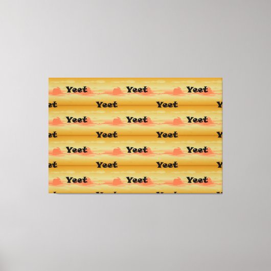 Yeet Zwarte Tekst Vintage Zonsondergang Yeeted Vir Canvas Afdruk (Voorkant)