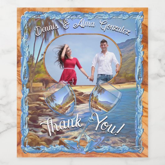 Yelapa Beach Dank u 761 Wijn Etiket (Enkel label)