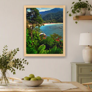 Yelapa Mexico Tropisch Strand Baai 0828 Kunst Schi Poster