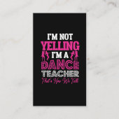 Yelling Danser Teacher Dance Instructor Visitekaartje (Voorkant)