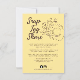 Yelllow Snap Tag Share Business Thank You Card Bedankkaart