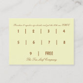 Yelllow Tea Shop Business en Punch Cards Klantenkaartje (Achterkant)
