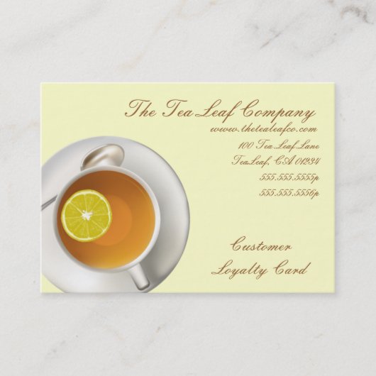 Yelllow Tea Shop Business en Punch Cards Klantenkaartje (Voorkant)