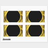 Yello & Black Fractal Background Rectangle Sticker (Vel)