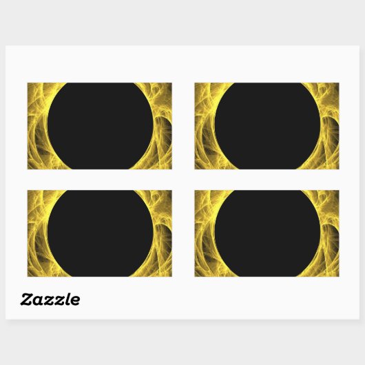 Yello & Black Fractal Background Rectangle Sticker (Vel)