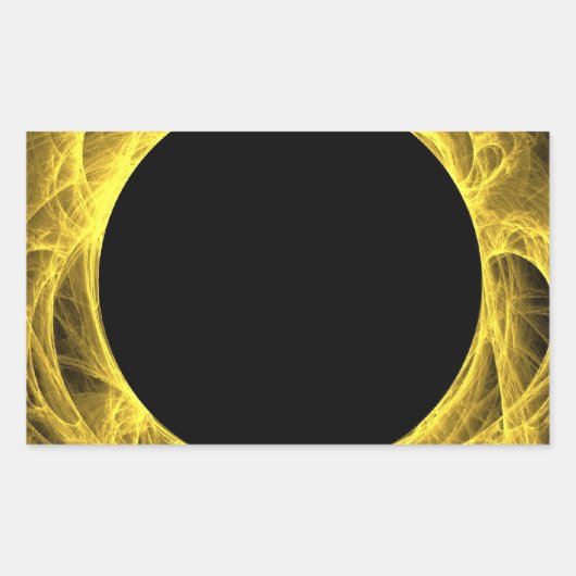 Yello & Black Fractal Background Rectangle Sticker (Voorkant)