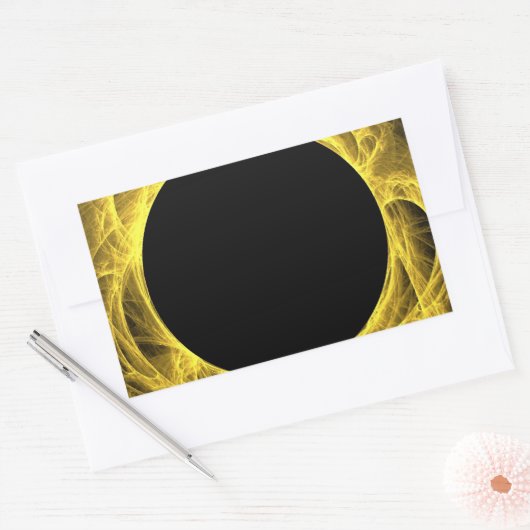Yello & Black Fractal Background Rectangle Sticker (Envelop)