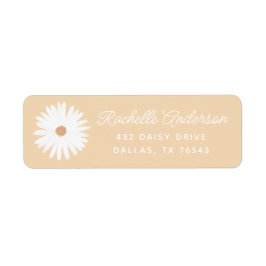 Yello Boho Daisy Floral Baby shower Return Address Etiket