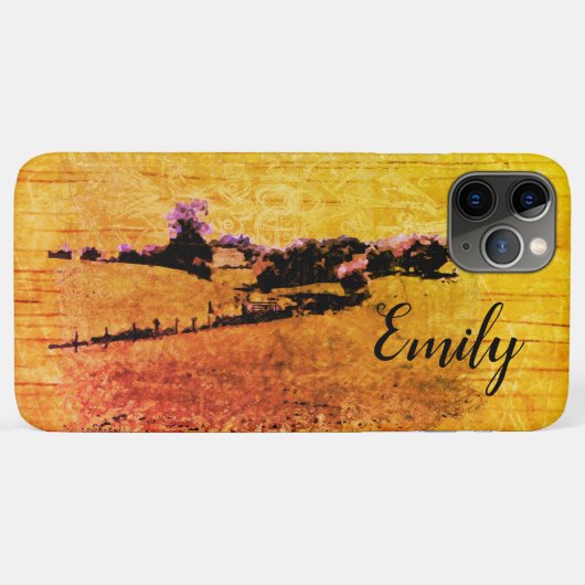 Yello Countryside Doodle & your name Case-Mate iPhone Case (Achterkant (horizontaal))