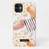 Yello en Oranje Abstract Patroonmonogram Case-Mate iPhone Case (Achterkant)