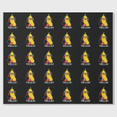 Yello Funny Fruit Yellow Banana Pun Dark BG Cadeaupapier (Vlak)