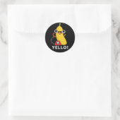 Yello Funny Fruit Yellow Banana Pun Dark BG Ronde Sticker (Tas)