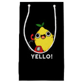 Yello Funny Yellow Lemon Pun Dark BG Klein Cadeauzakje (Voorkant)