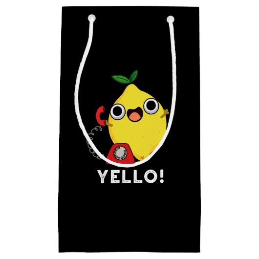 Yello Funny Yellow Lemon Pun Dark BG Klein Cadeauzakje