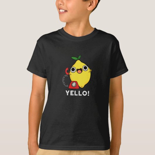 Yello Funny Yellow Lemon Pun Dark BG T-shirt (Voorkant)