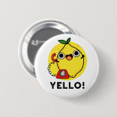 Yello Funny Yellow Lemon Pun Ronde Button 5,7 Cm (Voorkant /achterkant)