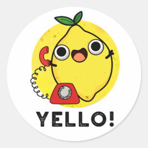 Yello Funny Yellow Lemon Pun Ronde Sticker