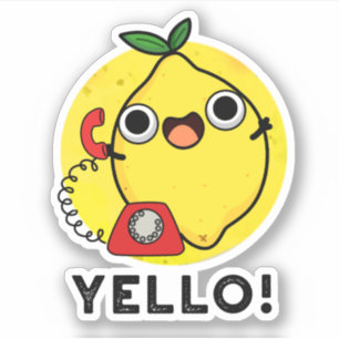 Yello Funny Yellow Lemon Pun Sticker