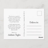 Yello Gray Elephant Baby shower Dank u Briefkaart (Achterkant)