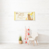 Yello One Golden Year Retriever Puppy 1e Verjaarda Spandoek (Insitu)