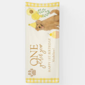 Yello One Golden Year Retriever Puppy 1e Verjaarda Spandoek (Verticaal)