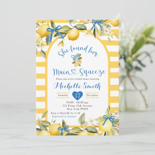 Yellos Blue Lemon Main Squeeze Vrijgezellenfeest Kaart (Staand voorkant)