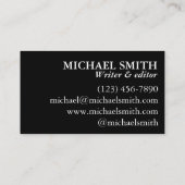 Yellow #2 Schrijver potlood leraar blogger Visitekaartje (Achterkant)