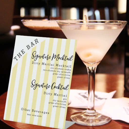 Yellow 2 Signature Drinken Mocktail Bar Reclamebord Met Voetstuk