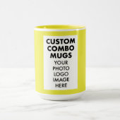 Yellow 4:6 Frame Photo, Logo Large Custom Combo Mok (Midden)