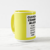 Yellow 4:6 Frame Photo, Logo Large Custom Combo Mok (Voorkant links)