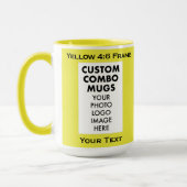 Yellow 4:6 Portrait Frame 2 x Photo Custom Combo Mok (Links)