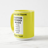 Yellow 4:6 Portrait Frame 2 x Photo Custom Combo Mok (Voorkant links)