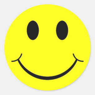 Yellow 70s Happy Face Stickers