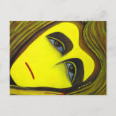 Yellow Abstract Art Card From Original Painting Briefkaart (Voorkant)