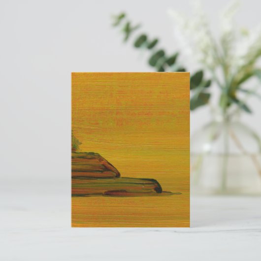 Yellow Abstract Art Post Kaart (Staand voorkant)