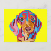 Yellow Abstract Dachshund Briefkaart (Voorkant)