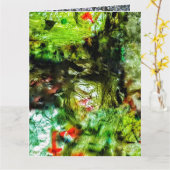 Yellow abstract Folded Greeting Card,Bright color Kaart (Gele Bloem)