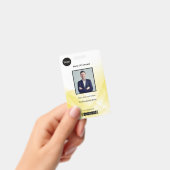 Yellow Abstract Wave Business Foto-ID Badge (Handheld)