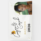 Yellow Afro Unicorn Afstuderen Spandoek (Verticaal)