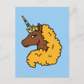 Yellow Afro Unicorn Briefkaart (Voorkant)