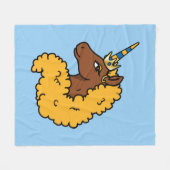 Yellow Afro Unicorn Fleece Deken (Voorkant (Horizontaal))