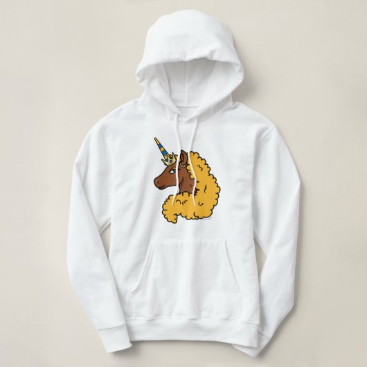 Yellow Afro Unicorn Hoodie (Design voorkant)