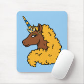 Yellow Afro Unicorn Muismat (Met muis)