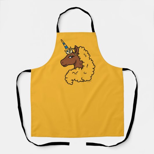 Yellow Afro Unicorn Schort (Voorkant)