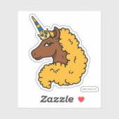 Yellow Afro Unicorn Sticker (Vel)