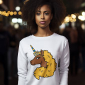 Yellow Afro Unicorn T-shirt
