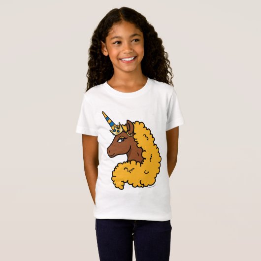 Yellow Afro Unicorn T-shirt (Voorkant volledig)