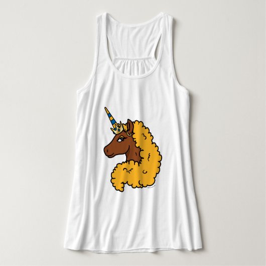 Yellow Afro Unicorn Tanktop (Design voorkant)