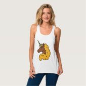 Yellow Afro Unicorn Tanktop (Volledige Voorkant)