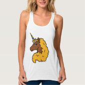 Yellow Afro Unicorn Tanktop (Voorkant)